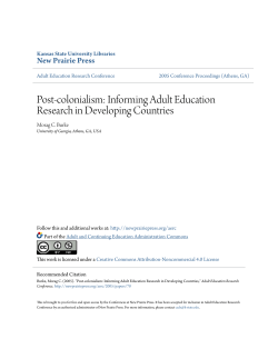Post-colonialism: Informing Adult Education