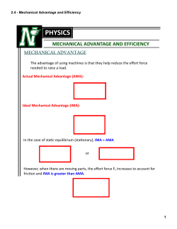mechanical advantage and efficiency