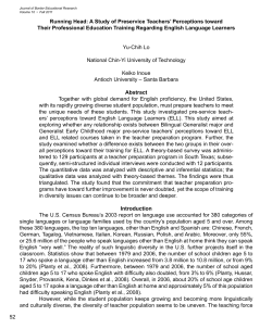 Running Head: A Study of Preservice Teachers