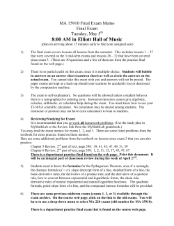 Final Exam Memo