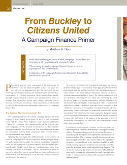 From Buckley to Citizens United: A Campaign Finance Primer
