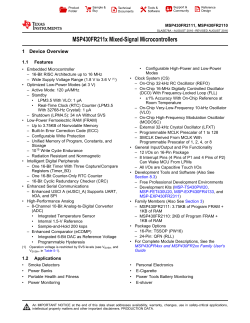 MSP430FR211x Mixed-Signal Microcontrollers