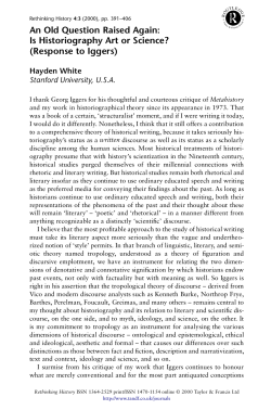 An Old Question Raised Again: Is Historiography Art or Science