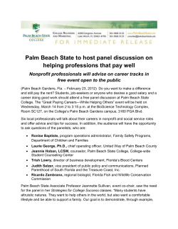 Palm Beach State to host panel discussion on helping professions