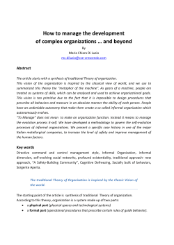 How to manage the development of complex organizations &hellip; and