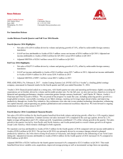 Q4 2016 Results - Axalta Coating Systems