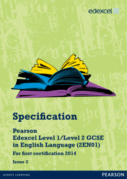 GCSE English Language Specification - Edexcel