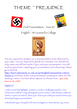 theme ~ prejudice - St Leonard`s College
