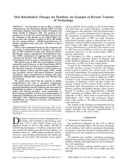 Oral Rehydration Therapy for Diarrhea: An Example of