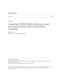 Uniting the HIVAIDS Effort in Botswana, South Africa, and Swaziland