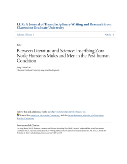Between Literature and Science: Inscribing Zora Neale Hurston`s