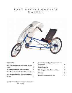 EASY RACERS OWNER`S MANUAL