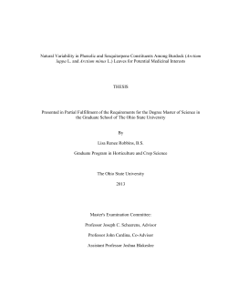 Natural Variability in Phenolic and Sesquiterpene
