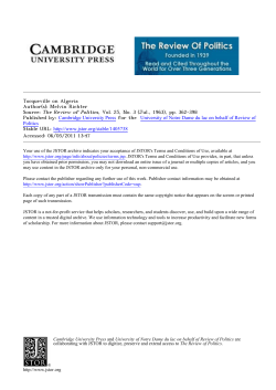 Tocqueville on Algeria