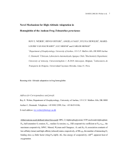 Novel Mechanism for High-Altitude Adaptation in Hemoglobin of the