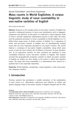A corpus linguistic study of noun countability in non