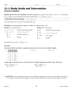 Inverse Variation