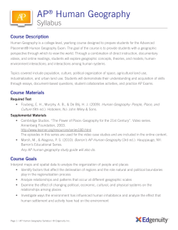 AP&reg; Human Geography