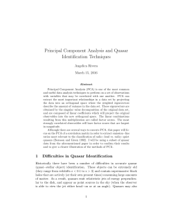Component Analysis and Quasar Identification Techniques