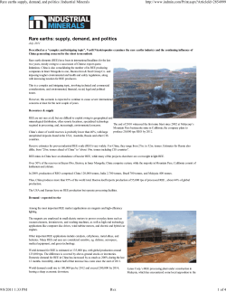 Rare earths supply, demand, and politics | Industrial