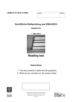Reading test - und Diplompr&uuml;fung (SRDP)