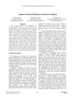 Impact of Cultural Influences on Internet Adoption