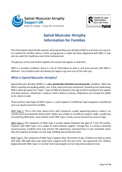 Spinal Muscular Atrophy Information for Families