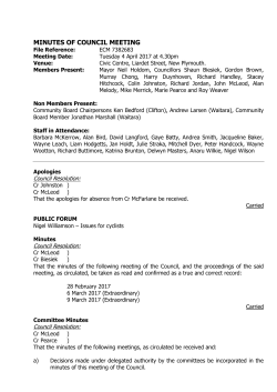 MINUTES OF AN ORDINARY MEETING OF THE NEW PLYMOUTH