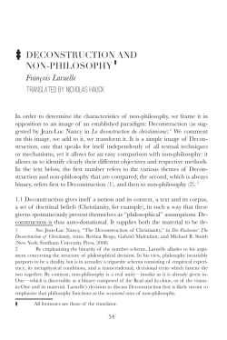 DECONSTRUCTION AND NON