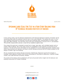 Upcoming Large Scale Fire Test in a Four Story Building from SP