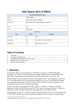 DDC Report 2014 of WDCC