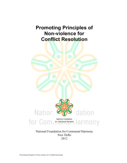 Promoting Principles of Non-violence for Conflict Resolution (2012)