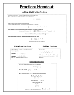 Fractions Handout