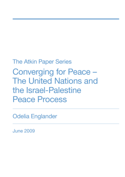 Converging for Peace &ndash; The United Nations and the Israel