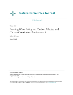 Framing Water Policy in a Carbon Affected and Carbon Constrained