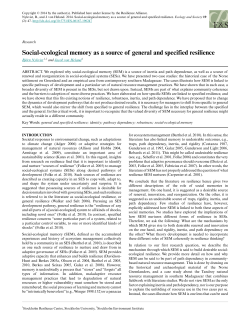 Social-ecological memory as a source of general and specified