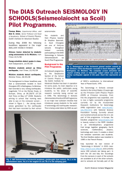The DIAS Outreach SEISMOLOGY IN SCHOOLS(Seismeola&iacute;ocht sa