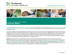 Summary Matrix - Network for Public Health Law