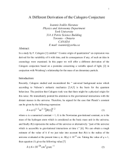 A Different Derivation of the Calogero Conjecture