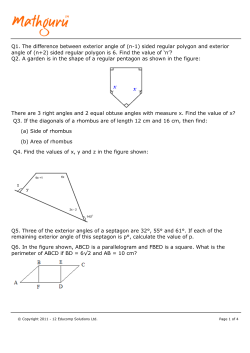 Q1. The difference between exterior angle of (n-1)