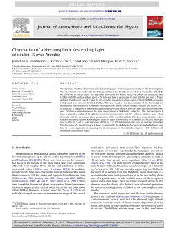 Observation of a thermospheric descending layer of neutral K over