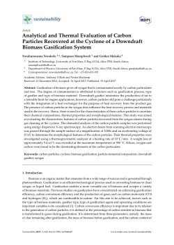 Analytical and Thermal Evaluation of Carbon Particles Recovered at