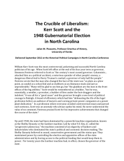 The Crucible of Liberalism: Kerr Scott and the 1948