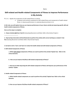Skill-related and Health-related Components of Fitness to Improve