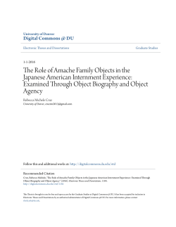 The Role of Amache Family Objects in the Japanese American
