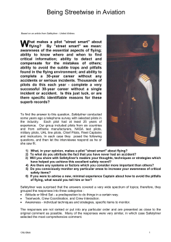 Being streetwise in Aviation