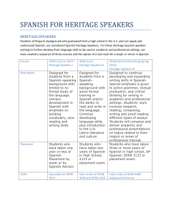 SPANISH FOR HERITAGE SPEAKERS
