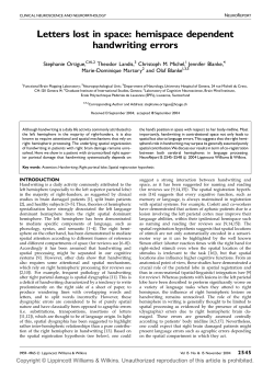 Letters lost in space: hemispace dependent handwriting errors