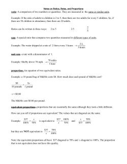 Notes on Ratios, Rates, and Proportions