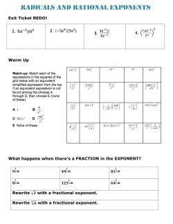 RADICALS AND RATIONAL EXPONENTS